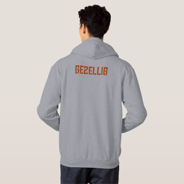 Koningsdag ‘Gezellig’ hoodie - orange text - (Hel baksida)
