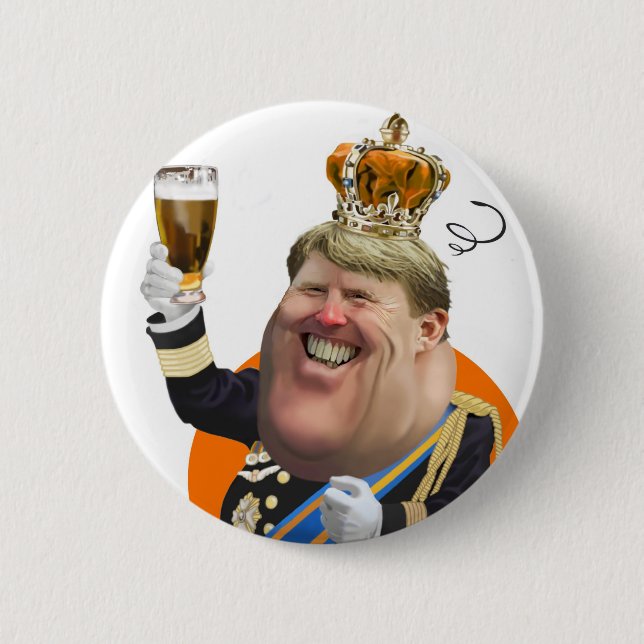 Koningsdag Willem Alexander button Knapp (Framsida)