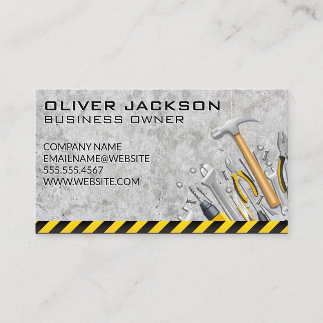 Konkret bakgrund | Hand-Verktyg för maskinvara Visitkort (Framsida)