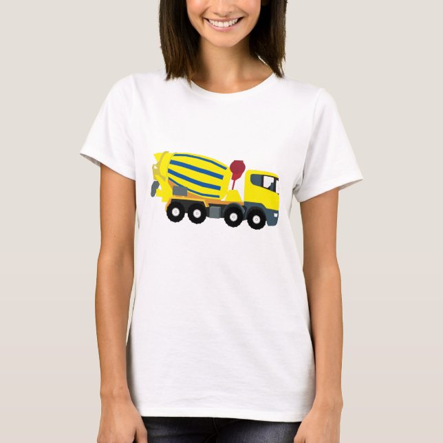 Konkret Cement Lastbil Construction Lastbilar T Shirt (Framsida)