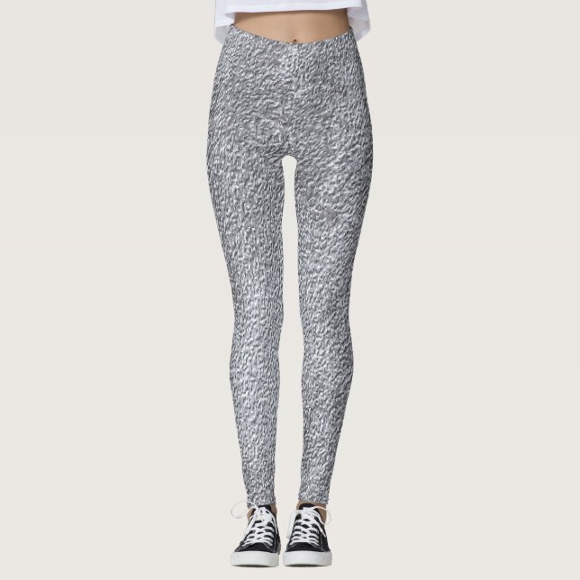 Konkret mörk grått Stone Wall Struktur Mönster Leggings (Framsida)