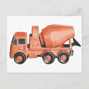 Konkret Orange Cement Leksak Lastbil Vykort