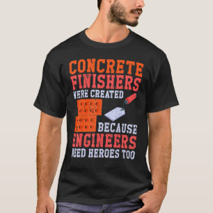 Konkreta arbetares finishers siktar på en betongfi t shirt
