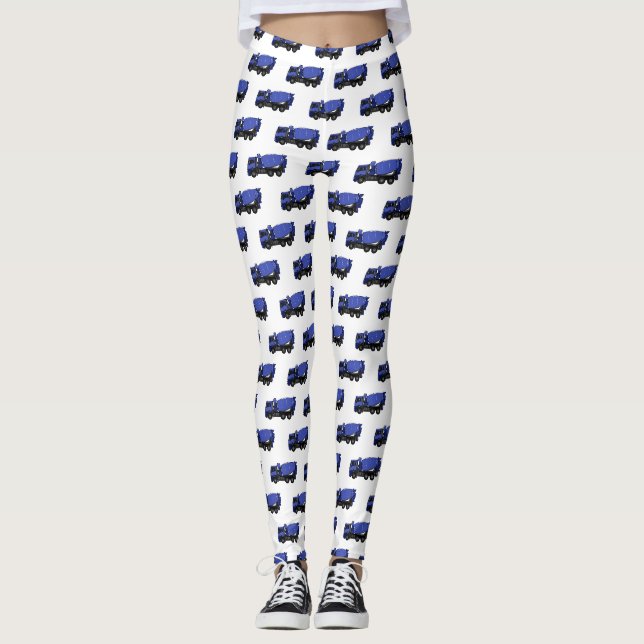 Konkreta blandningstransporter lastbil tecknad leggings (Framsida)