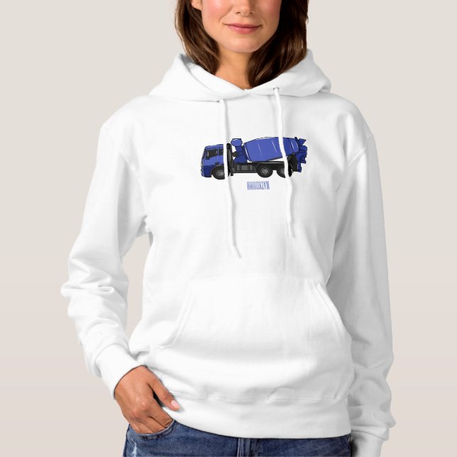Konkreta blandningstransporter lastbil tecknad t shirt (Framsida)