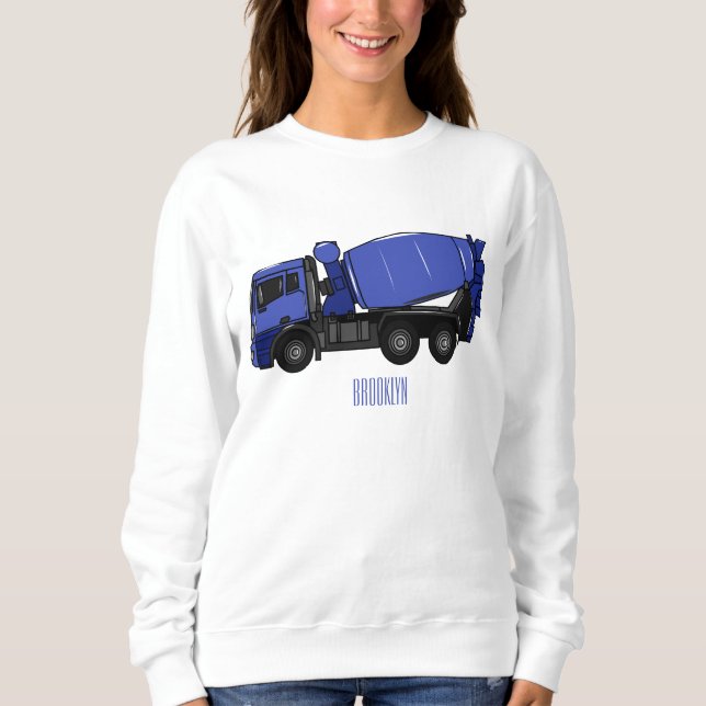 Konkreta blandningstransporter lastbil tecknad t shirt (Framsida)