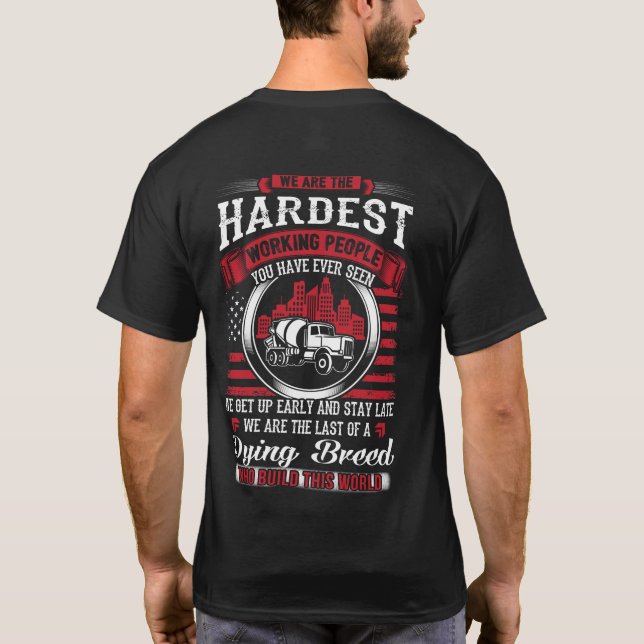 Konkreta, finskrynkaste arbetande personer t shirt (Baksida)