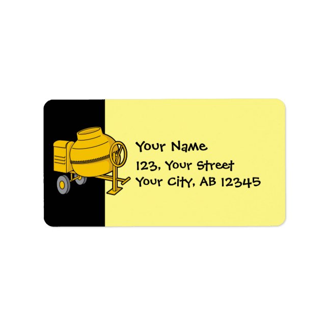 Konkreta mixer adressetikett (Framsidan)