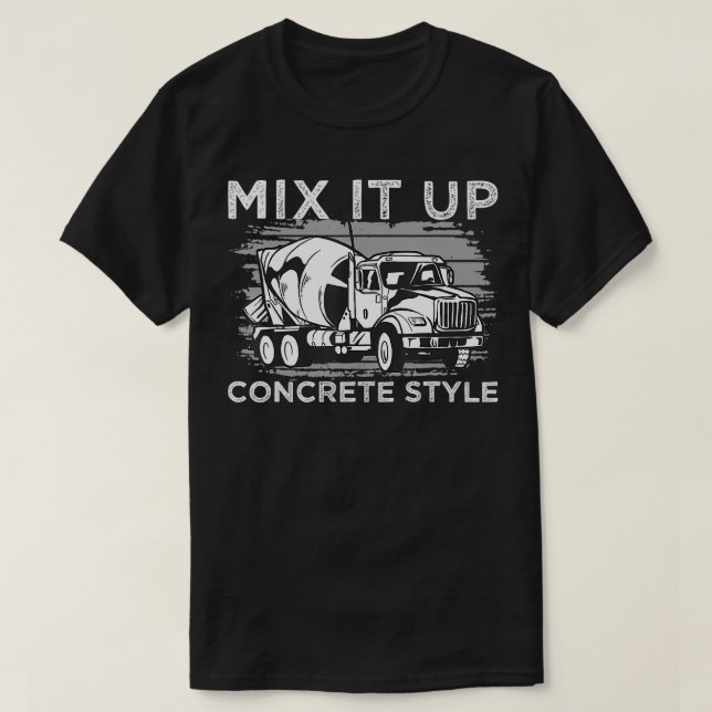 Konkreta mixer Blanda upp diskret Stil Lastbil T Shirt (Design framsida)