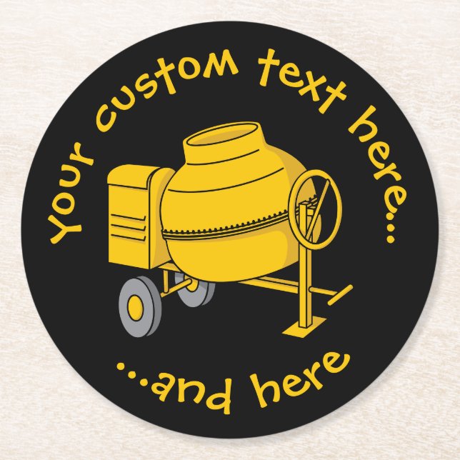 Konkreta mixer underlägg papper rund (Framsidan)