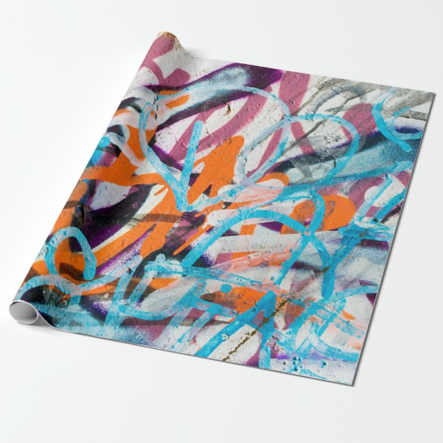 Konkreta, väftade, förstörda väggar. Grun Presentpapper (Utrullad)