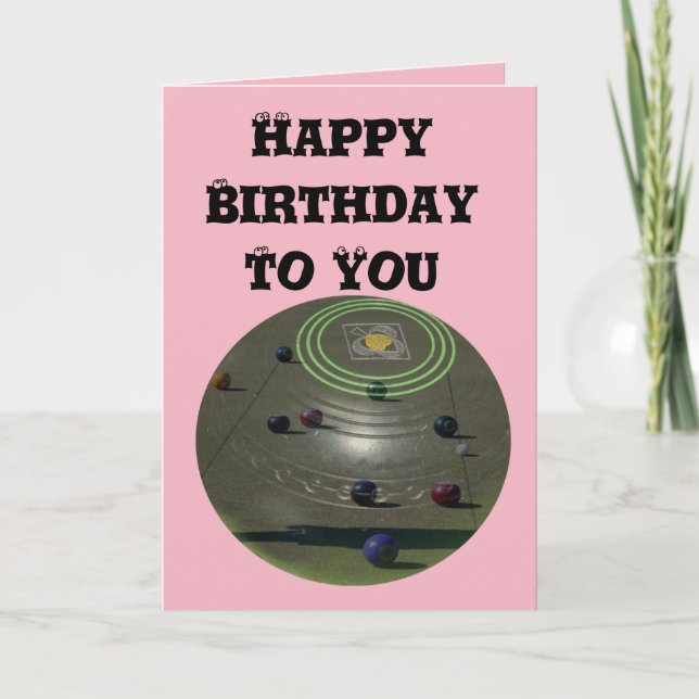 Konkurrens Gräsmatta Bowl, Rosa Birthday Logotyp Kort (Framsida)