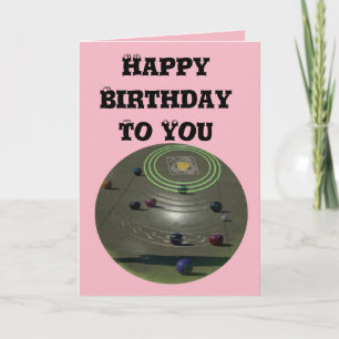 Konkurrens Gräsmatta Bowl, Rosa Birthday Logotyp Kort