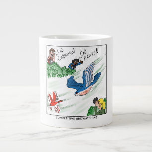 Konkurrenskraftig Fågelskådning (tecknad) Jumbo Mugg