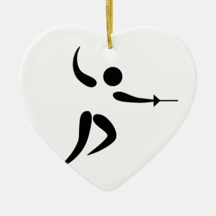 Konkurrenskraftig och olympisk fäktningPictogram Julgransprydnad Keramik