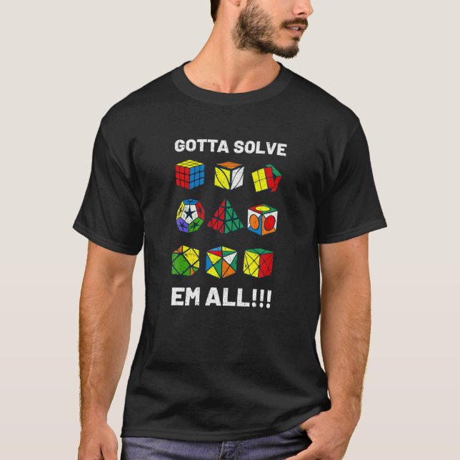 Konkurrenskraftig puzzelkub måste lösa allt som hä t shirt (Framsida)