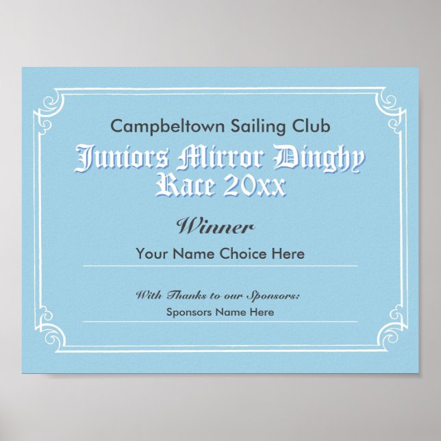 Konkurrenskvinna för segling, Klubb Poster (Framsidan)