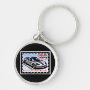 Konkurrensupplaga 2009 Corvette Rund Silverfärgad Nyckelring