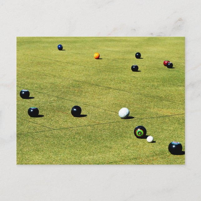 Konkurrerande vid Gräsmatta Bowls. Vykort (Framsida)