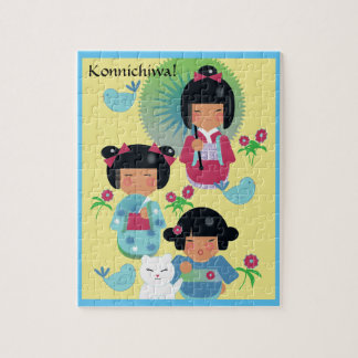Konnichiwa Japanska Doll Children's Puzzle Pussel