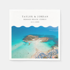 Konnos Beach Wedding Anpassningsbar Cocktail Napki Pappersservett