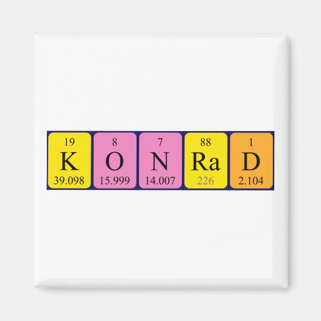 Konrad periodisk magnet bord namn (Framsidan)