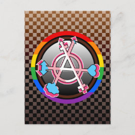 Köns Anarki Symbol, Emblem på mörkt schackbräde Inbjudan Vykort