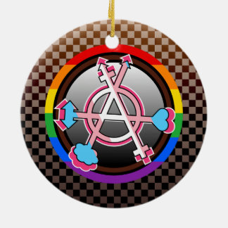 Köns Anarki Symbol, Emblem på mörkt schackbräde Julgransprydnad Keramik
