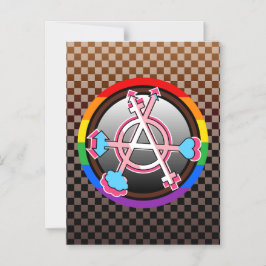 Köns Anarki Symbol, Emblem på mörkt schackbräde Magnetisk Inbjudningskort