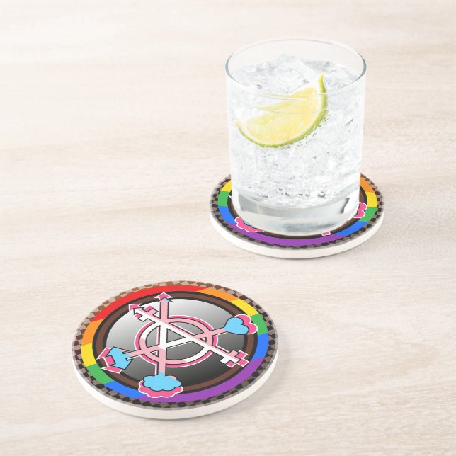 Köns Anarki Symbol, Emblem på mörkt schackbräde Underlägg (Sidan)