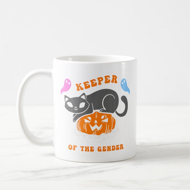 Köns Avslöjande Halloween Bevarare Av Kön Kaffemugg (Vänster)
