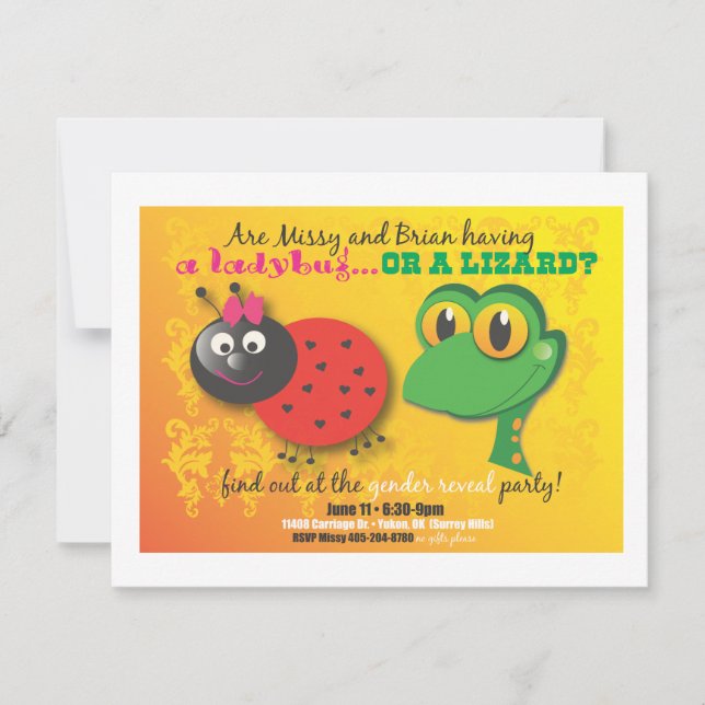 Köns Avslöjandefest Inbjudan (Framsida)