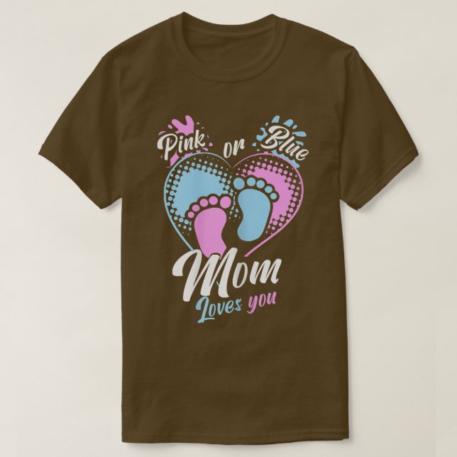 Köns Rosa eller Blå Mamma Kärlek som du Gender Vis T Shirt (Design framsida)