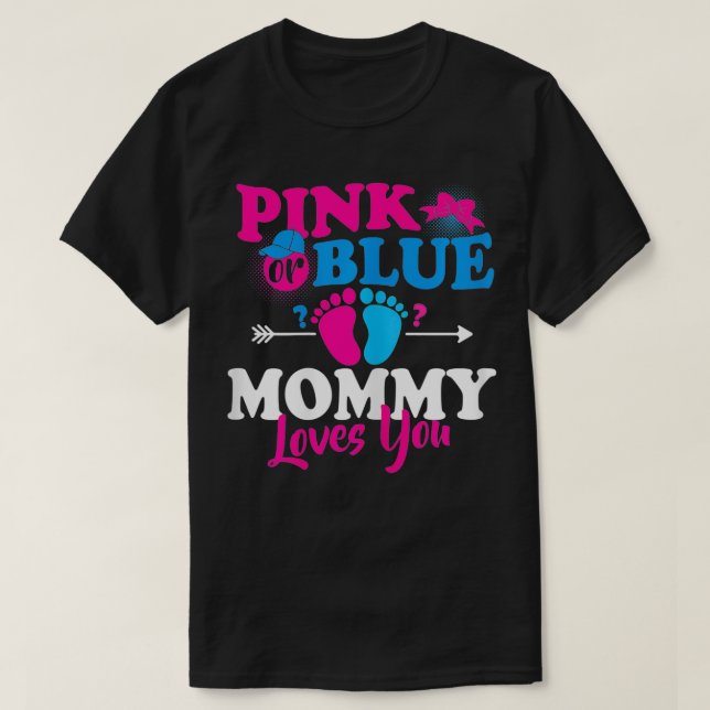Köns Rosa eller blått Mamma-Kärlek som du Gender V T Shirt (Design framsida)