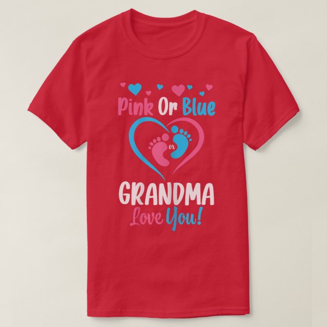 Köns Rosa eller Blue Grandma Kärlek You Baby Showe T Shirt (Design framsida)