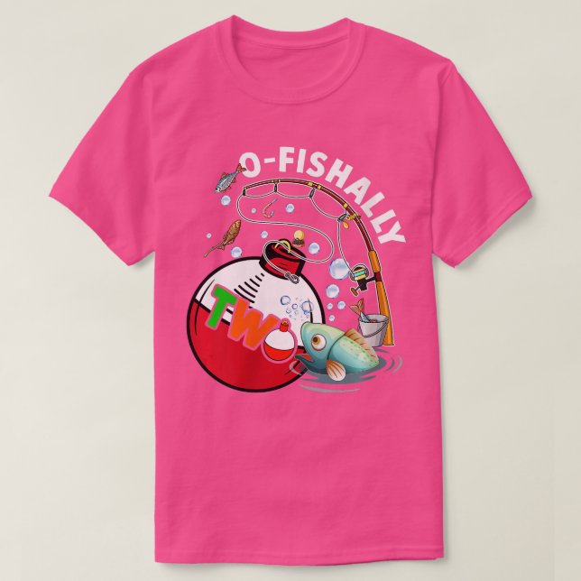 Könsbarn 2:a dagen fisketema för pojkar och flicko t shirt (Design framsida)
