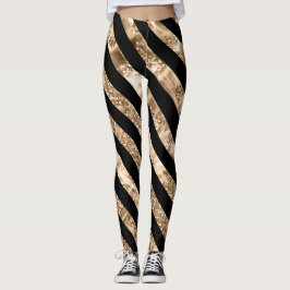Könsben med svart och Guld Rand Leggings