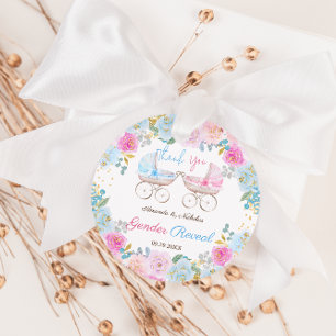 Könsbestämmande Blommig Boho Tack Gåvor Etiketter