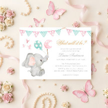Könsbestämmande elefant Elegant Baby Shower