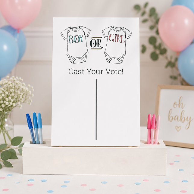 Könsbestämmande röstningsaffisch poster (Gender Reveal Voting Poster)