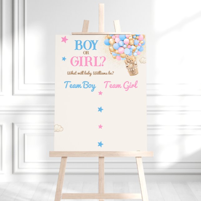 Könsbestämmande Teddybjörn Rosa Blå Röstskylt  Poster (Skapare uppladdad)