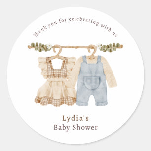 Könsbestämning av babykläder, Boho-babyfirande Runt Klistermärke