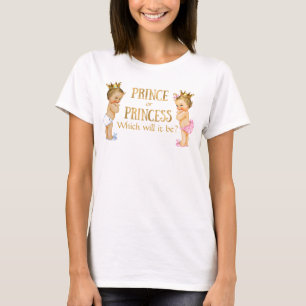 Könsbestämning av prins och prinsessa tee shirt