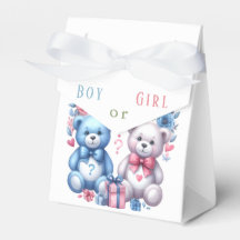 Könsbestämning bebisfest Teddybjörn blå rosa 4 -