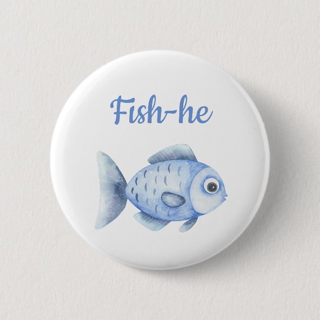 Könsbestämning för fiske - Team Pojke Fisk-han Knapp (Framsida)