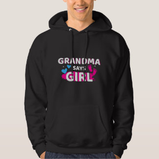 Könsbestämning mormor säger flicka matchar familje hoodie