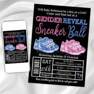 Könsbestämning på sneakersbal inbjudningar