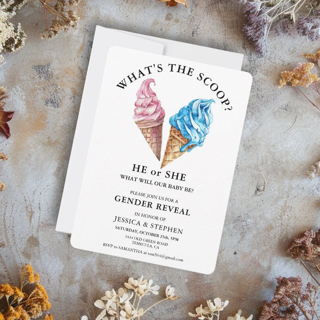 Könsbestämning Rosa Blå Vad är scoop Inbjudningar (Skapare uppladdad)