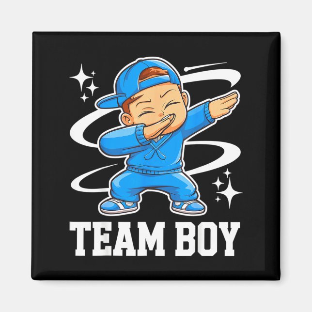 Könsbestämning Team Pojke Baby Bebis Annonsering  Magnet (Framsidan)