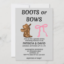 Könsbestämningsfestinbjudan för Boots eller Rosor